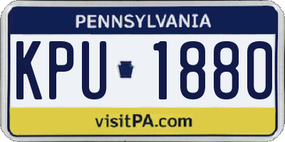 PA license plate KPU1880