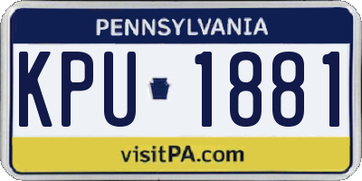 PA license plate KPU1881