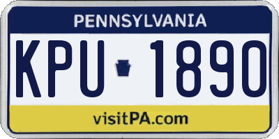 PA license plate KPU1890