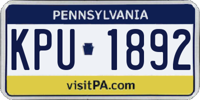 PA license plate KPU1892