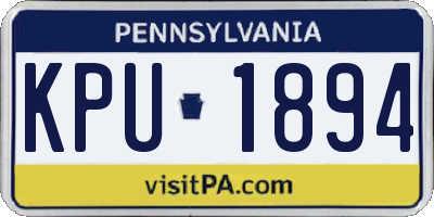 PA license plate KPU1894