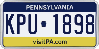 PA license plate KPU1898