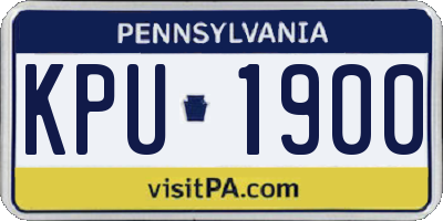 PA license plate KPU1900