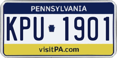 PA license plate KPU1901