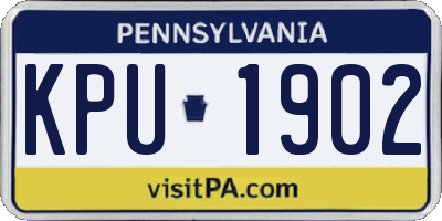 PA license plate KPU1902