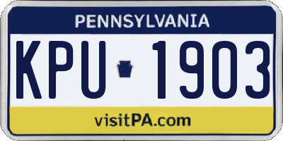 PA license plate KPU1903