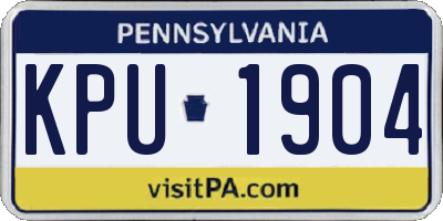 PA license plate KPU1904