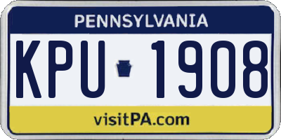 PA license plate KPU1908