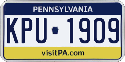 PA license plate KPU1909