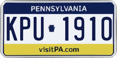 PA license plate KPU1910