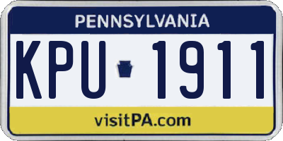 PA license plate KPU1911
