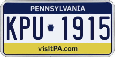 PA license plate KPU1915