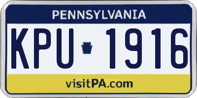 PA license plate KPU1916