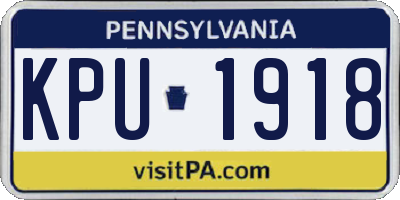 PA license plate KPU1918