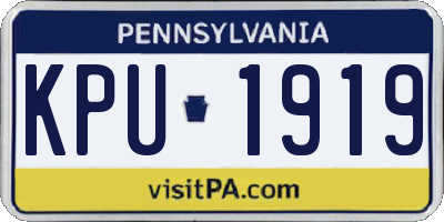 PA license plate KPU1919