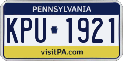 PA license plate KPU1921