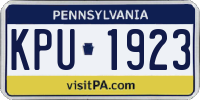 PA license plate KPU1923