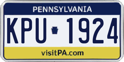 PA license plate KPU1924