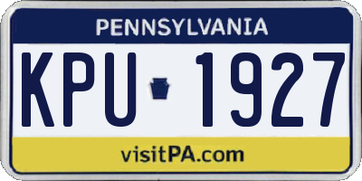 PA license plate KPU1927