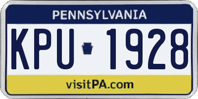 PA license plate KPU1928