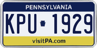 PA license plate KPU1929