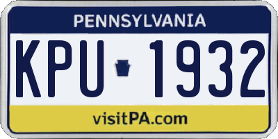 PA license plate KPU1932