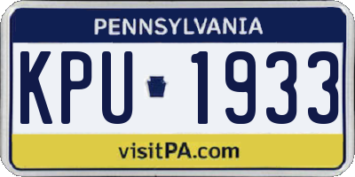 PA license plate KPU1933