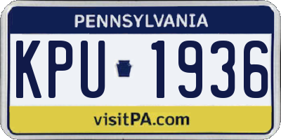 PA license plate KPU1936