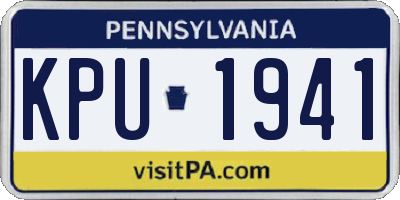 PA license plate KPU1941