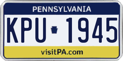 PA license plate KPU1945