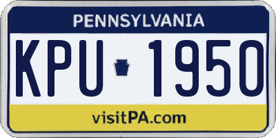 PA license plate KPU1950