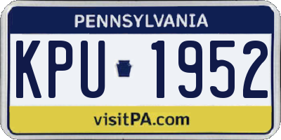 PA license plate KPU1952