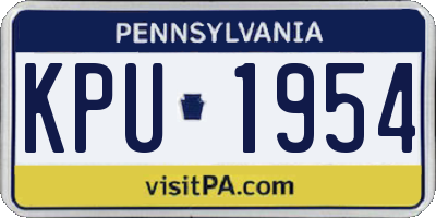 PA license plate KPU1954