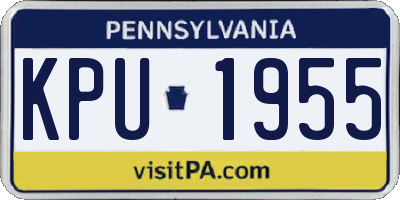 PA license plate KPU1955