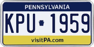 PA license plate KPU1959