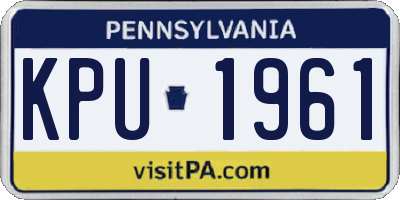 PA license plate KPU1961