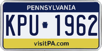 PA license plate KPU1962