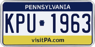 PA license plate KPU1963