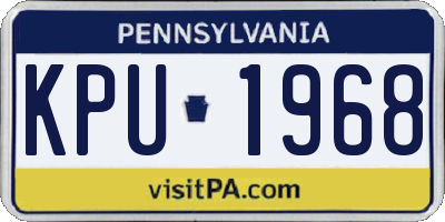 PA license plate KPU1968