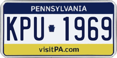 PA license plate KPU1969
