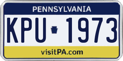PA license plate KPU1973