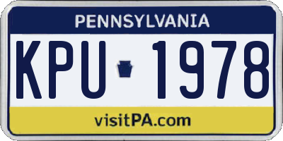 PA license plate KPU1978