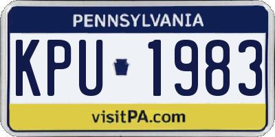 PA license plate KPU1983