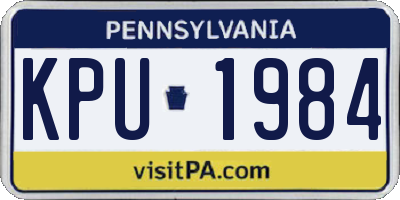 PA license plate KPU1984