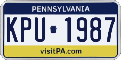 PA license plate KPU1987