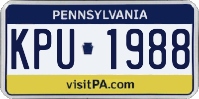 PA license plate KPU1988