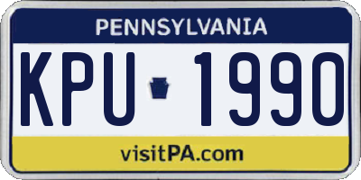 PA license plate KPU1990