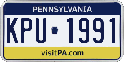 PA license plate KPU1991