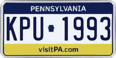 PA license plate KPU1993