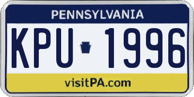 PA license plate KPU1996